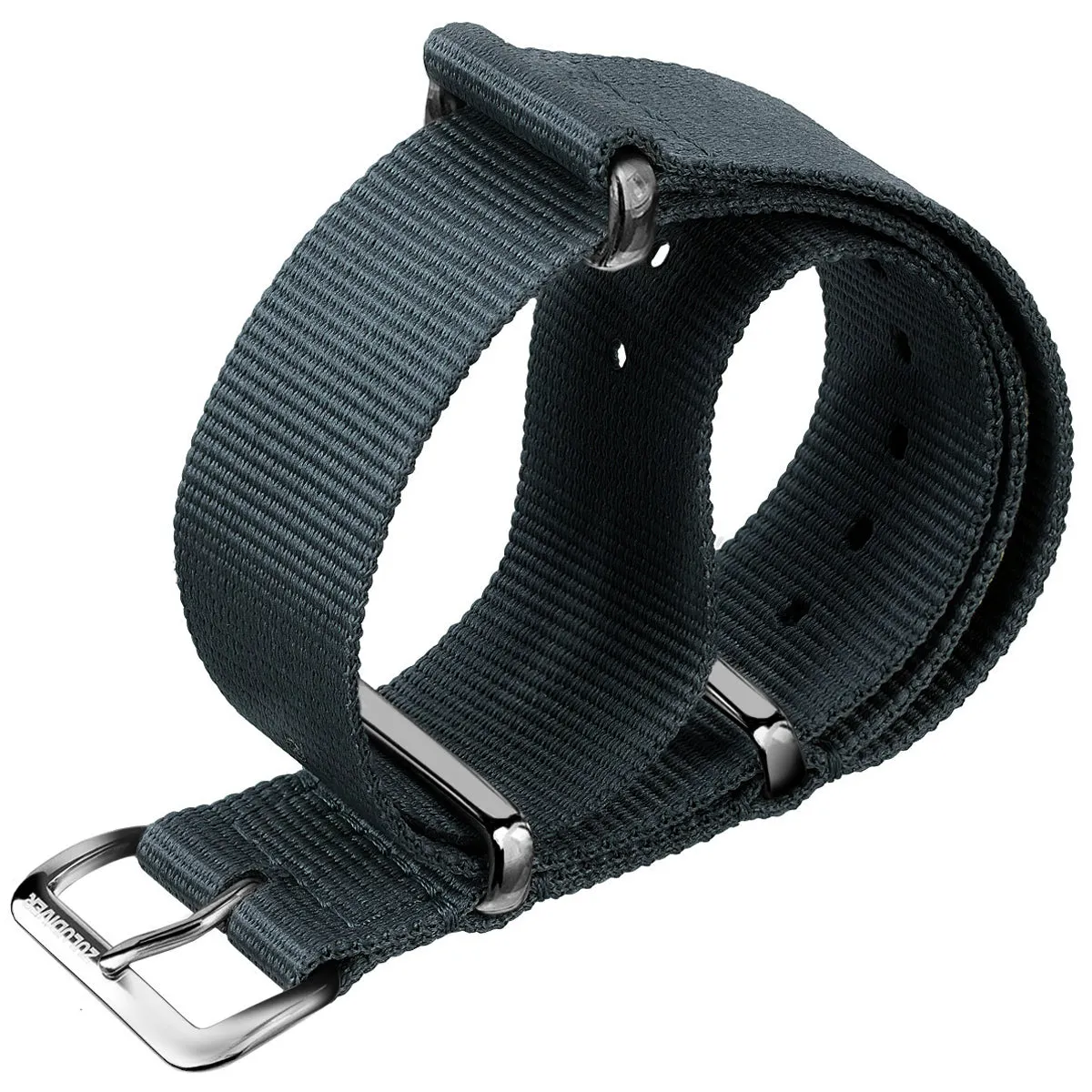 1973 British Military Watch Strap: CADET - Admiralty Grey, Polished