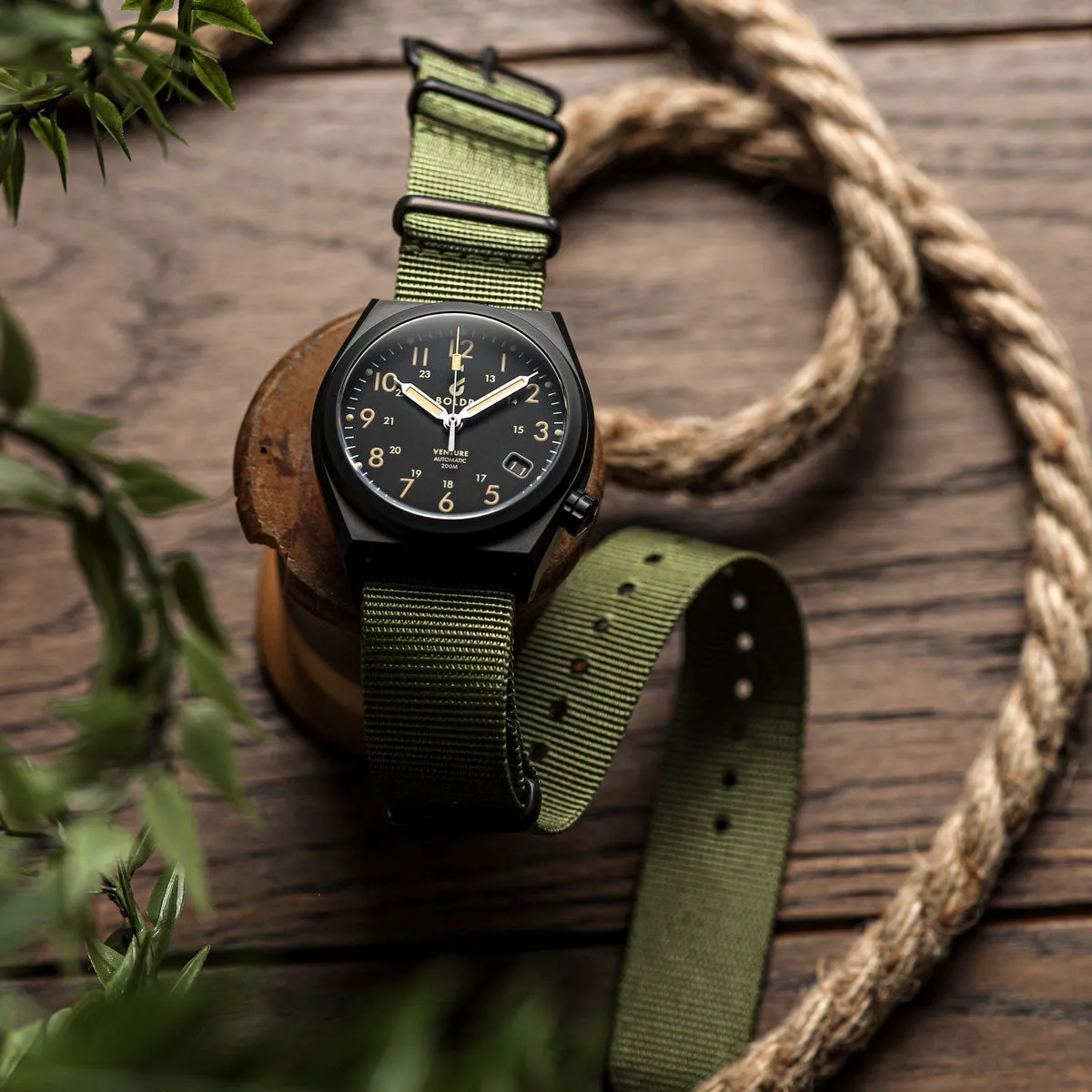 1973 British Military Watch Strap: CADET - Army Green, Satin