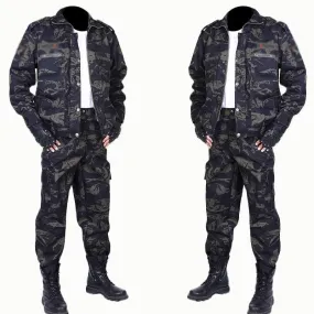 2021 New Spring And Autumn Outdoor Camouflage Suit Men's Labor Protection Suit Welder Wear-resistant Overalls