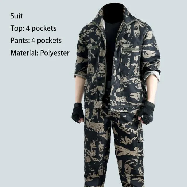 2021 New Spring And Autumn Outdoor Camouflage Suit Men's Labor Protection Suit Welder Wear-resistant Overalls