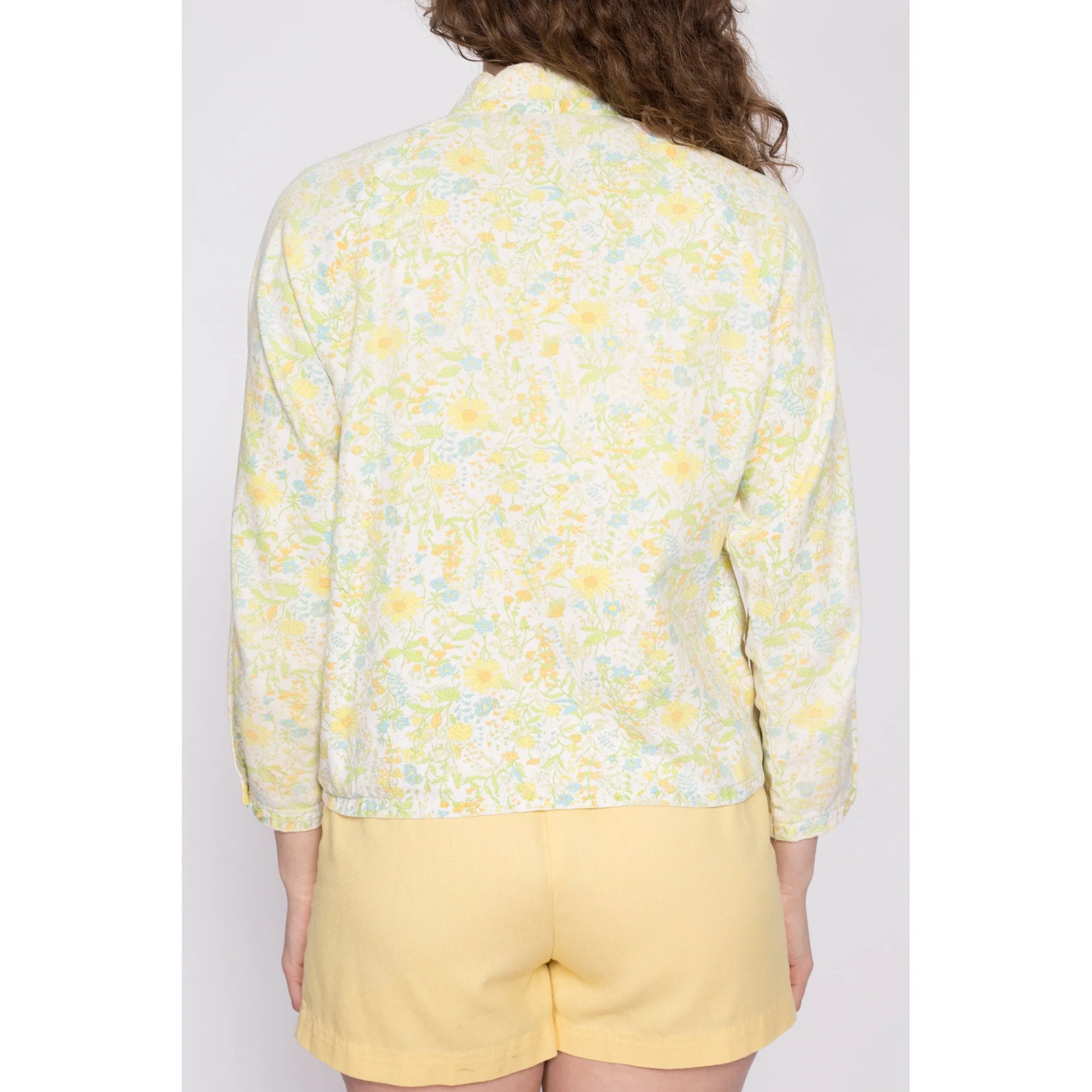 70s Daisy Flower Power Jacket - Petite Medium