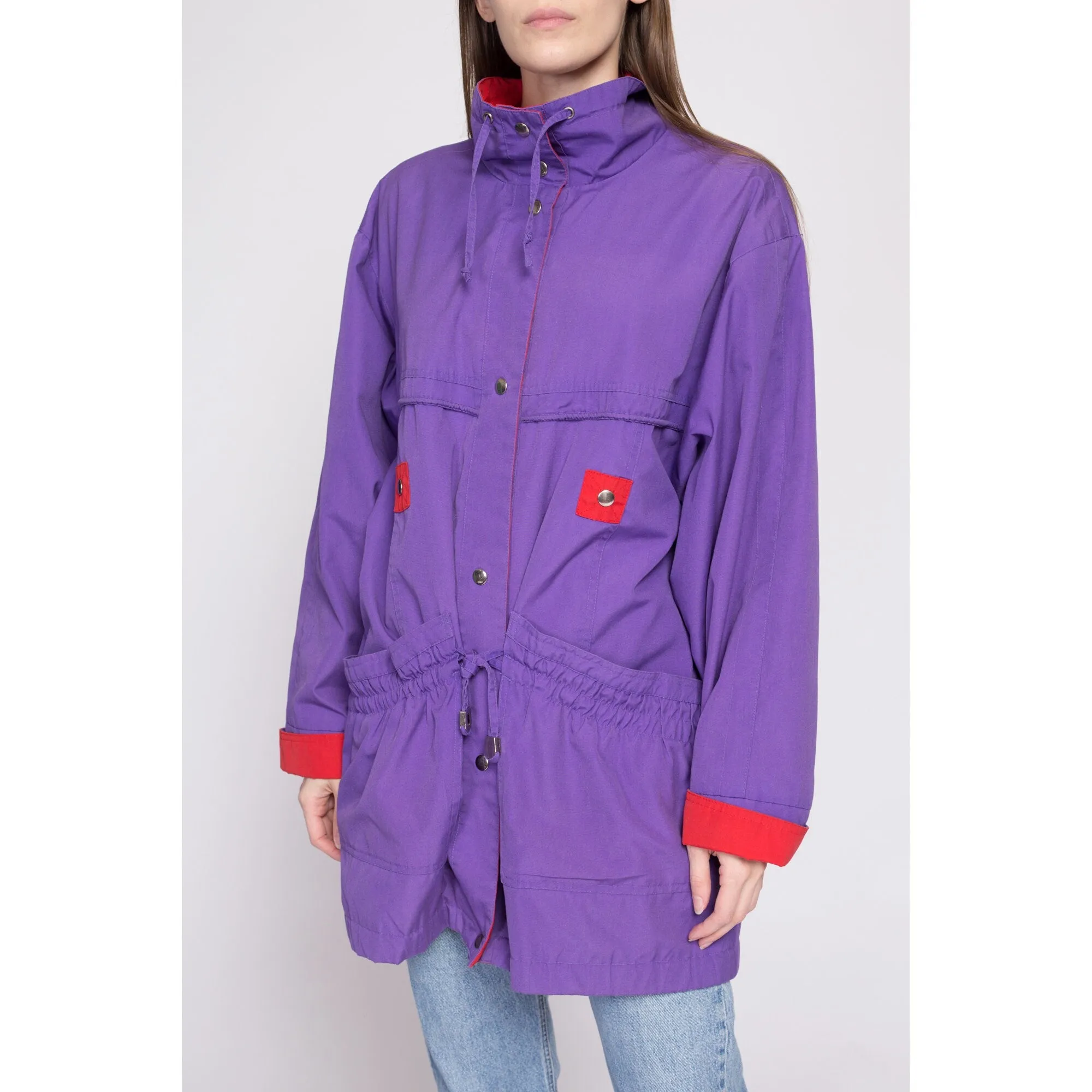 80s Current Seen Oversize Color Block Jacket - Medium