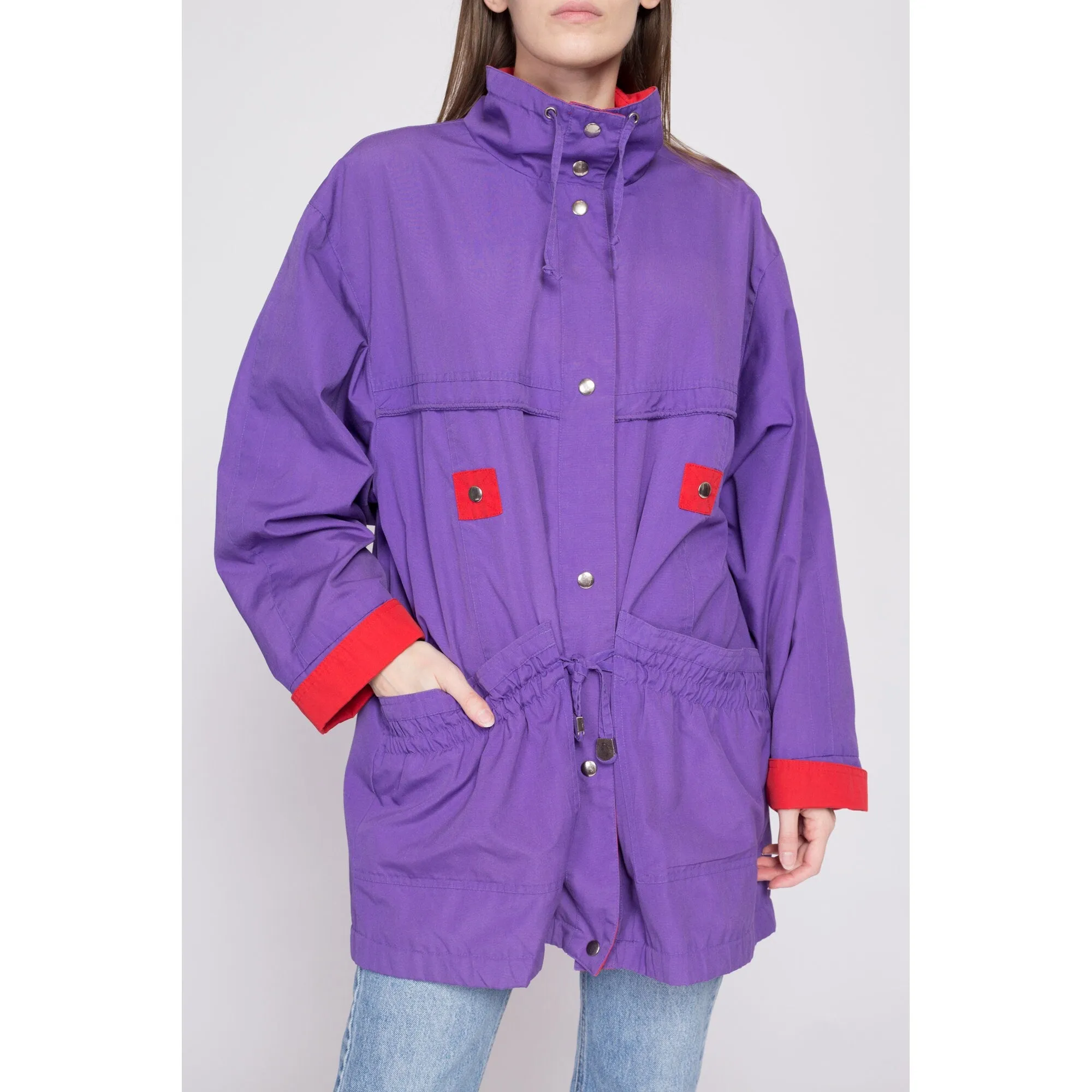 80s Current Seen Oversize Color Block Jacket - Medium