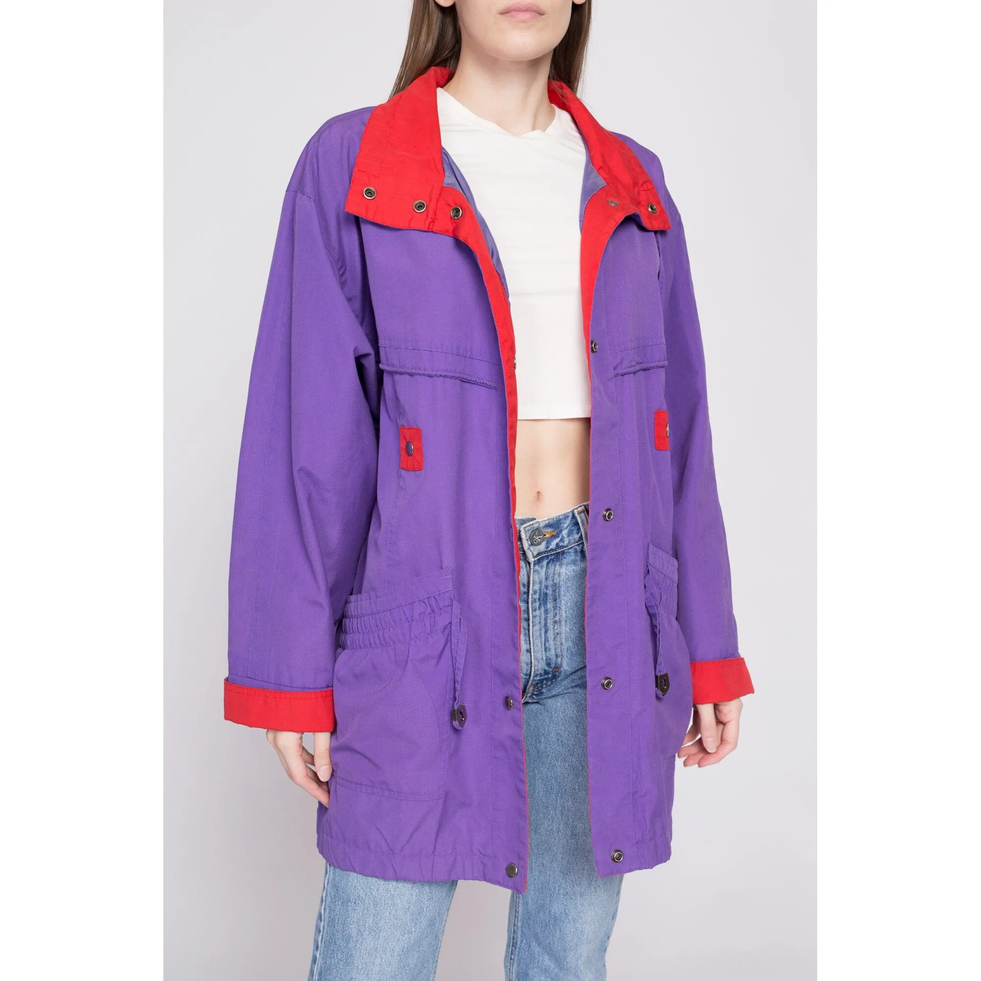 80s Current Seen Oversize Color Block Jacket - Medium