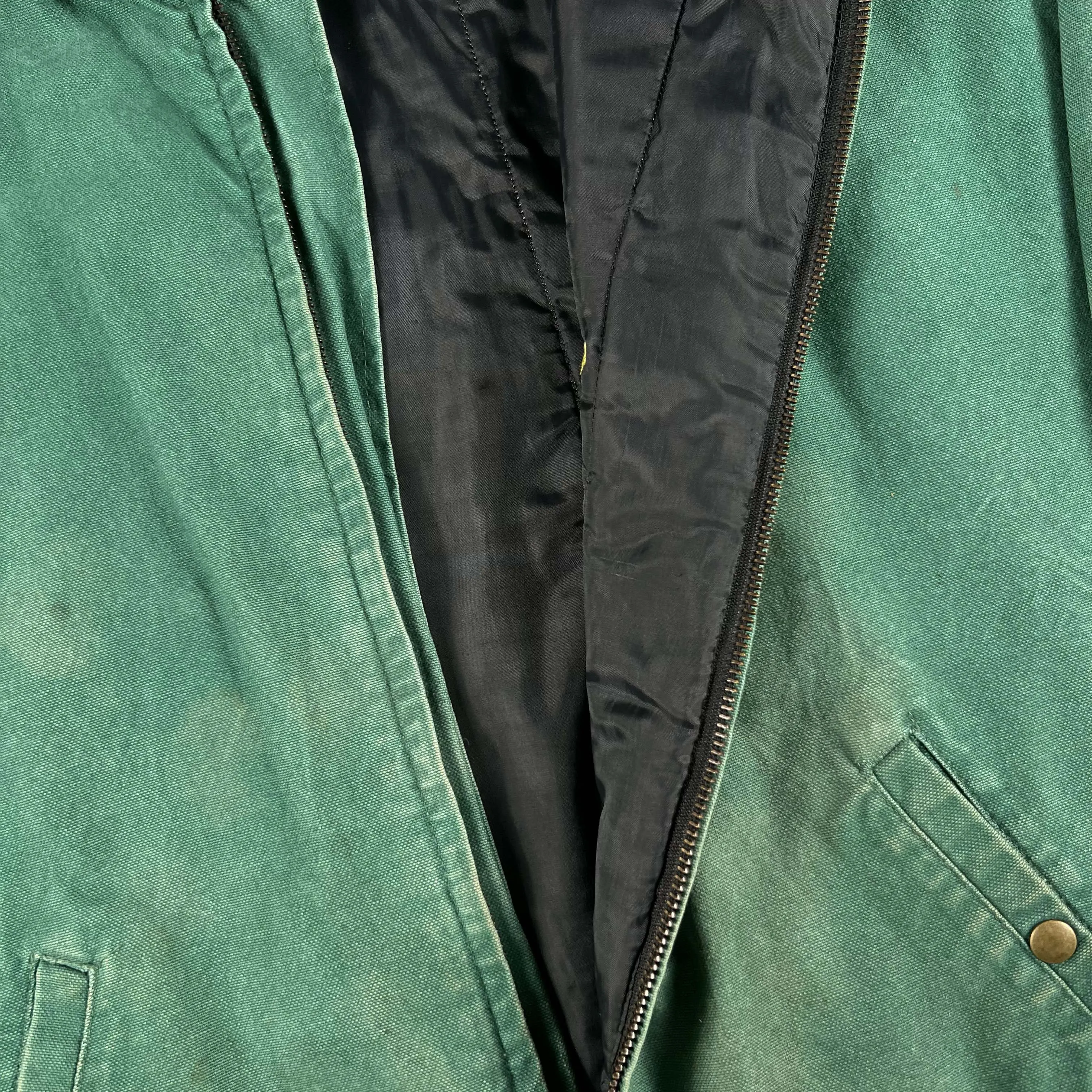 80s K Products Sun Faded Green Canvas Work Jacket- XL