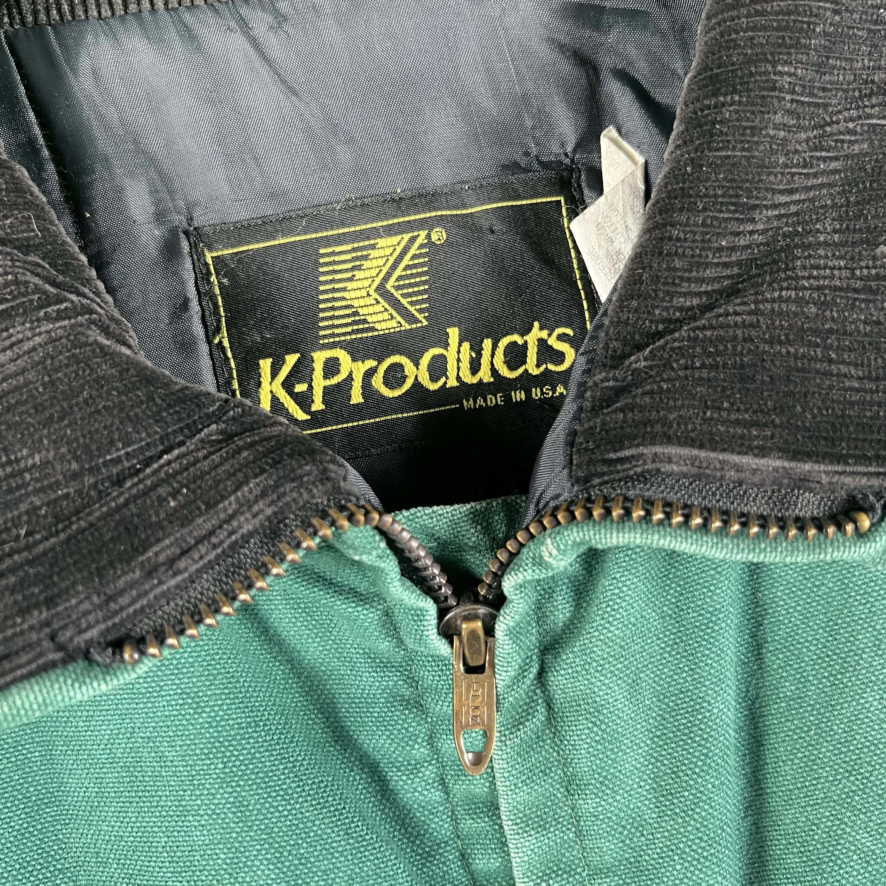 80s K Products Sun Faded Green Canvas Work Jacket- XL