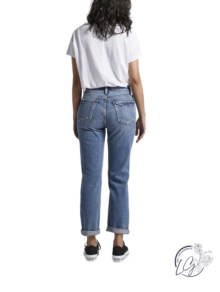 90's Boyfriend High Rise Straight Leg Jeans By Silver Jeans