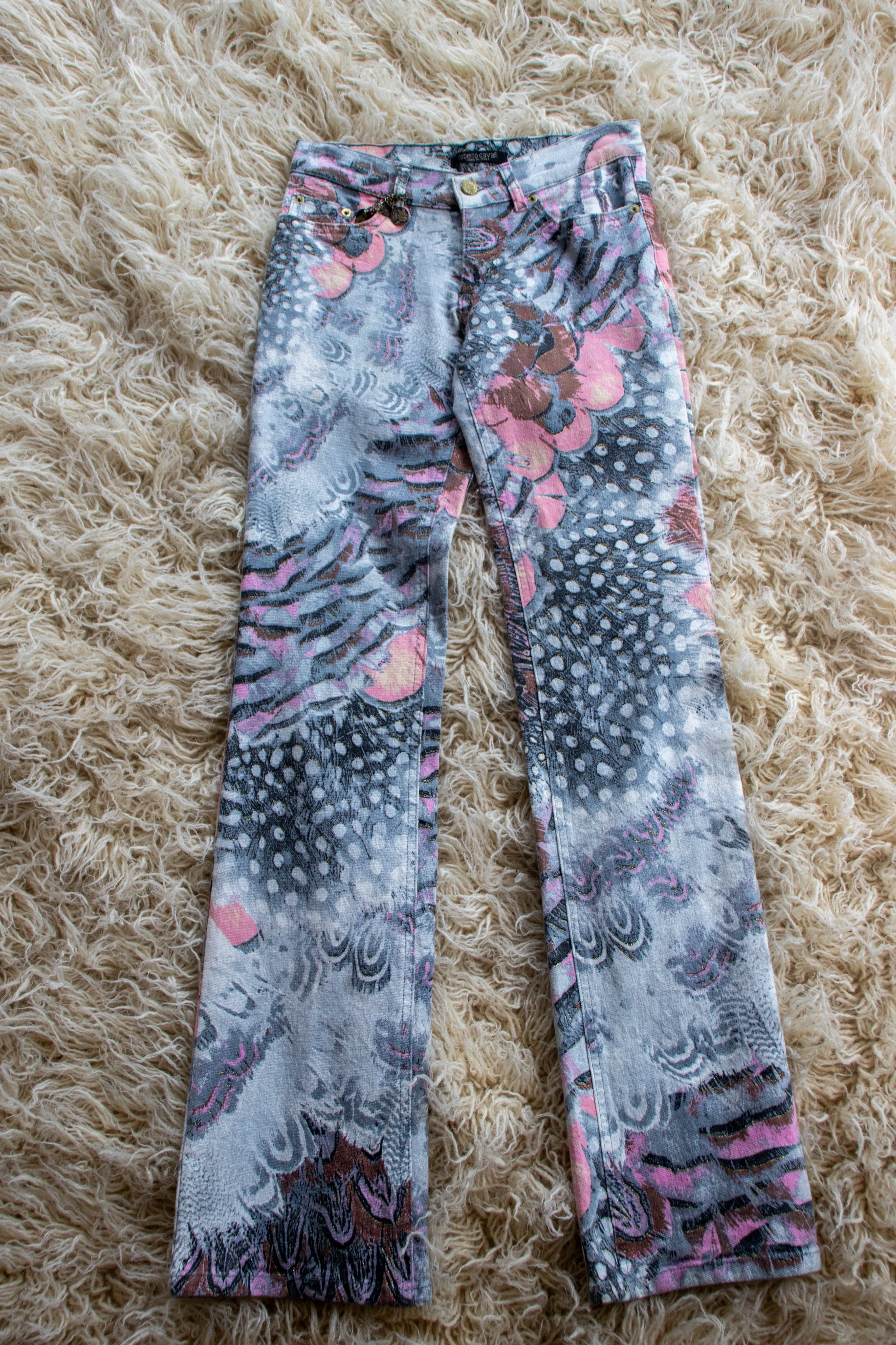 90s Roberto Cavalli Floral Jeans