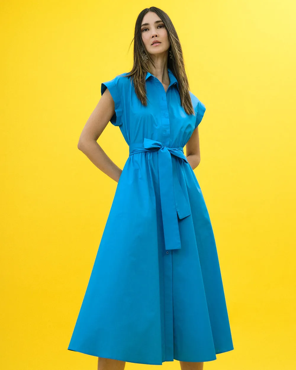 Access Midi Blue Shirt Dress