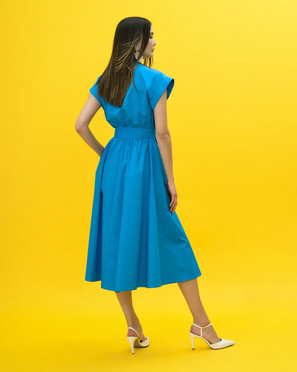 Access Midi Blue Shirt Dress