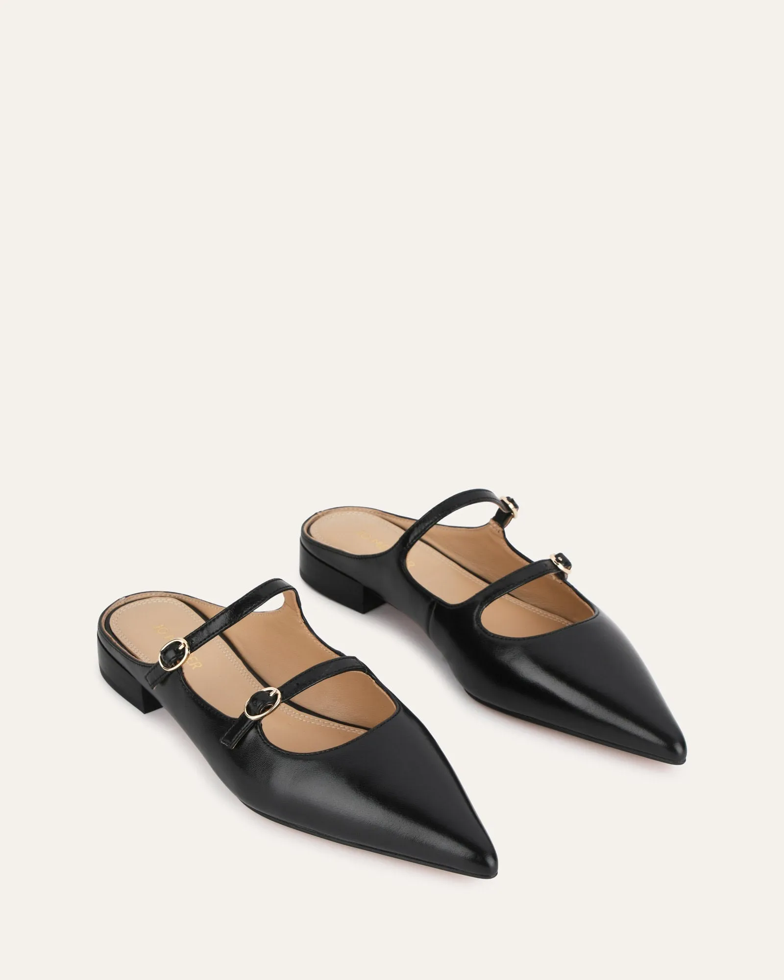 ADELE DRESS FLATS BLACK LEATHER