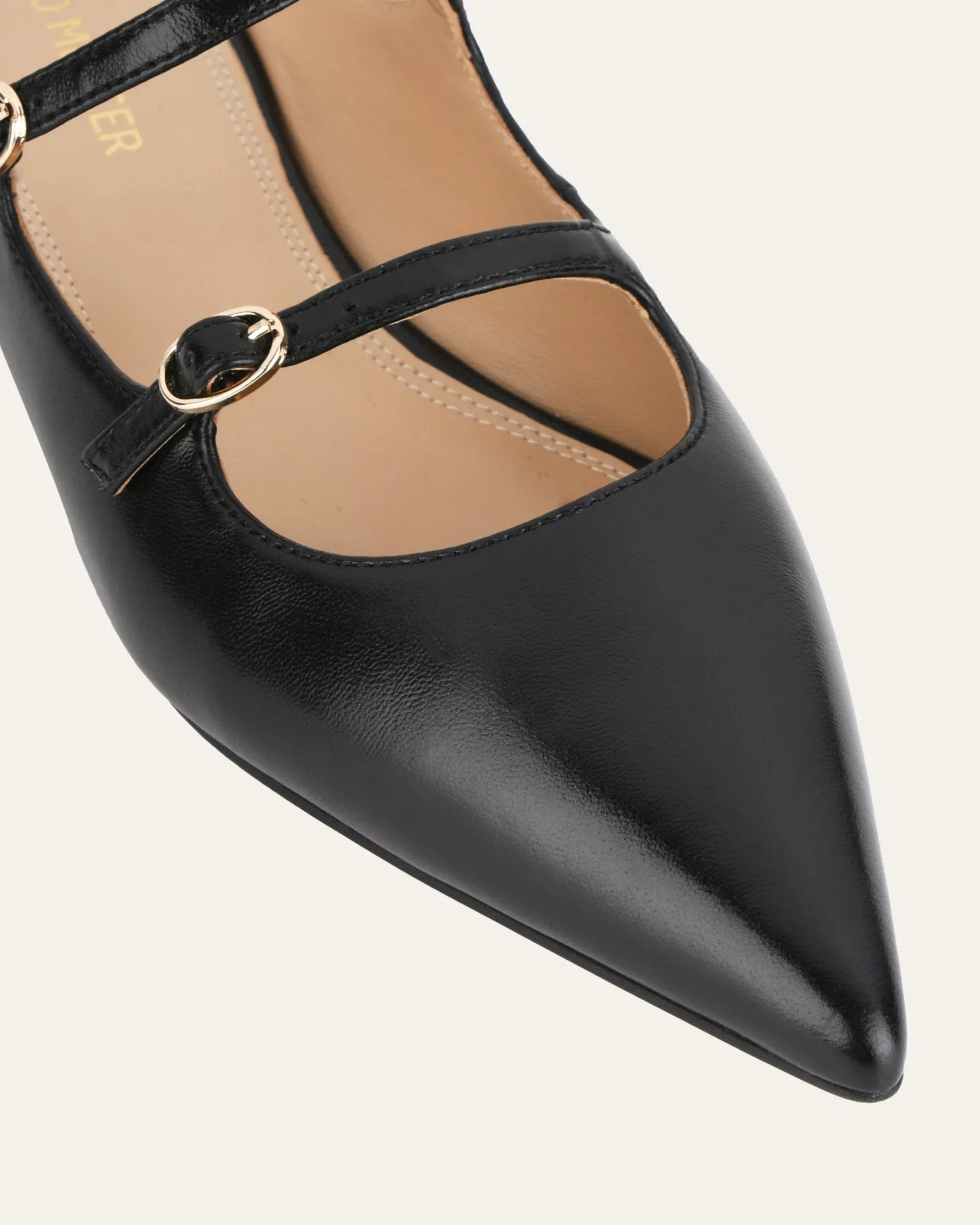 ADELE DRESS FLATS BLACK LEATHER