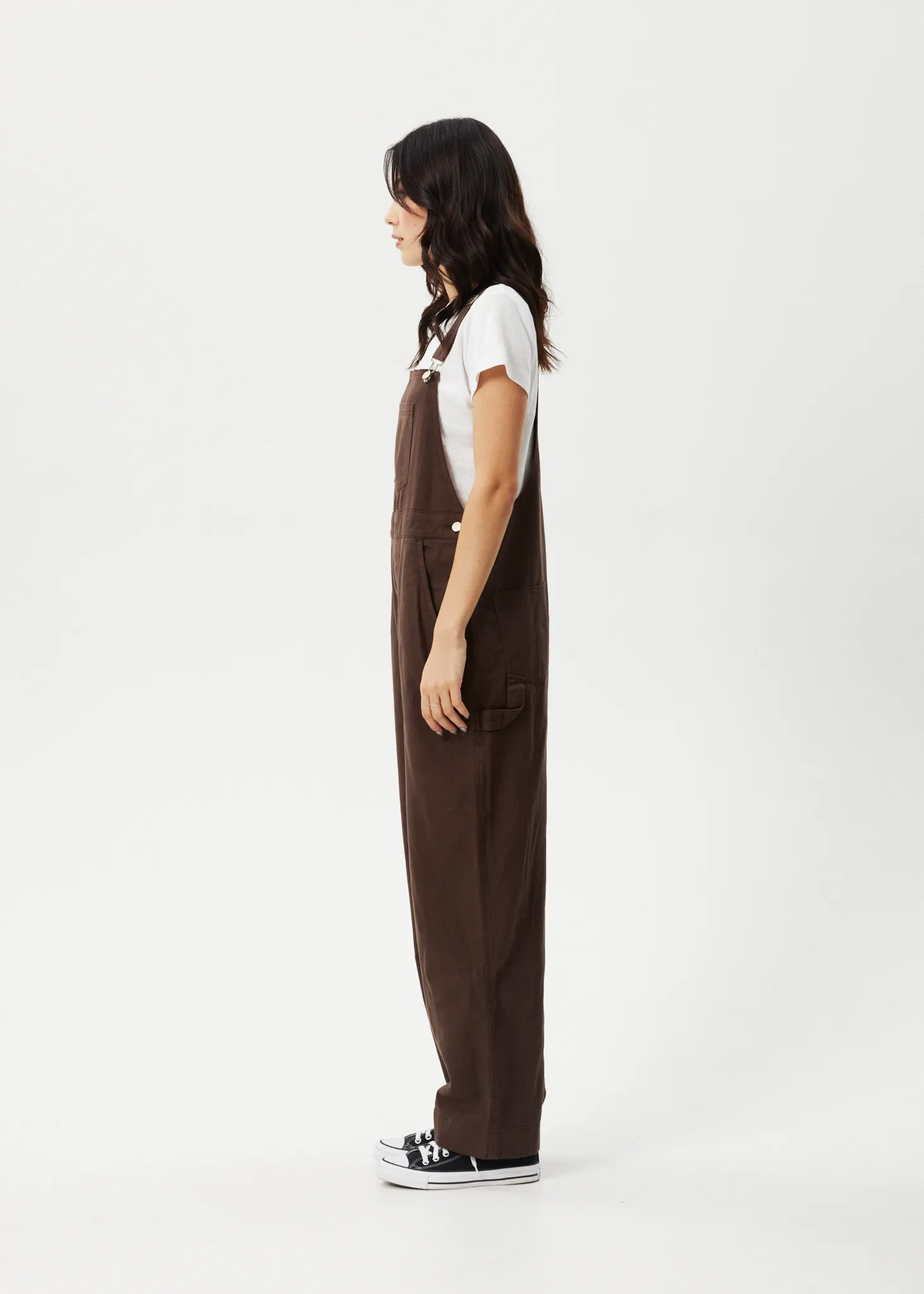 AFENDS Womens Louis - Oversized Overalls - Coffee