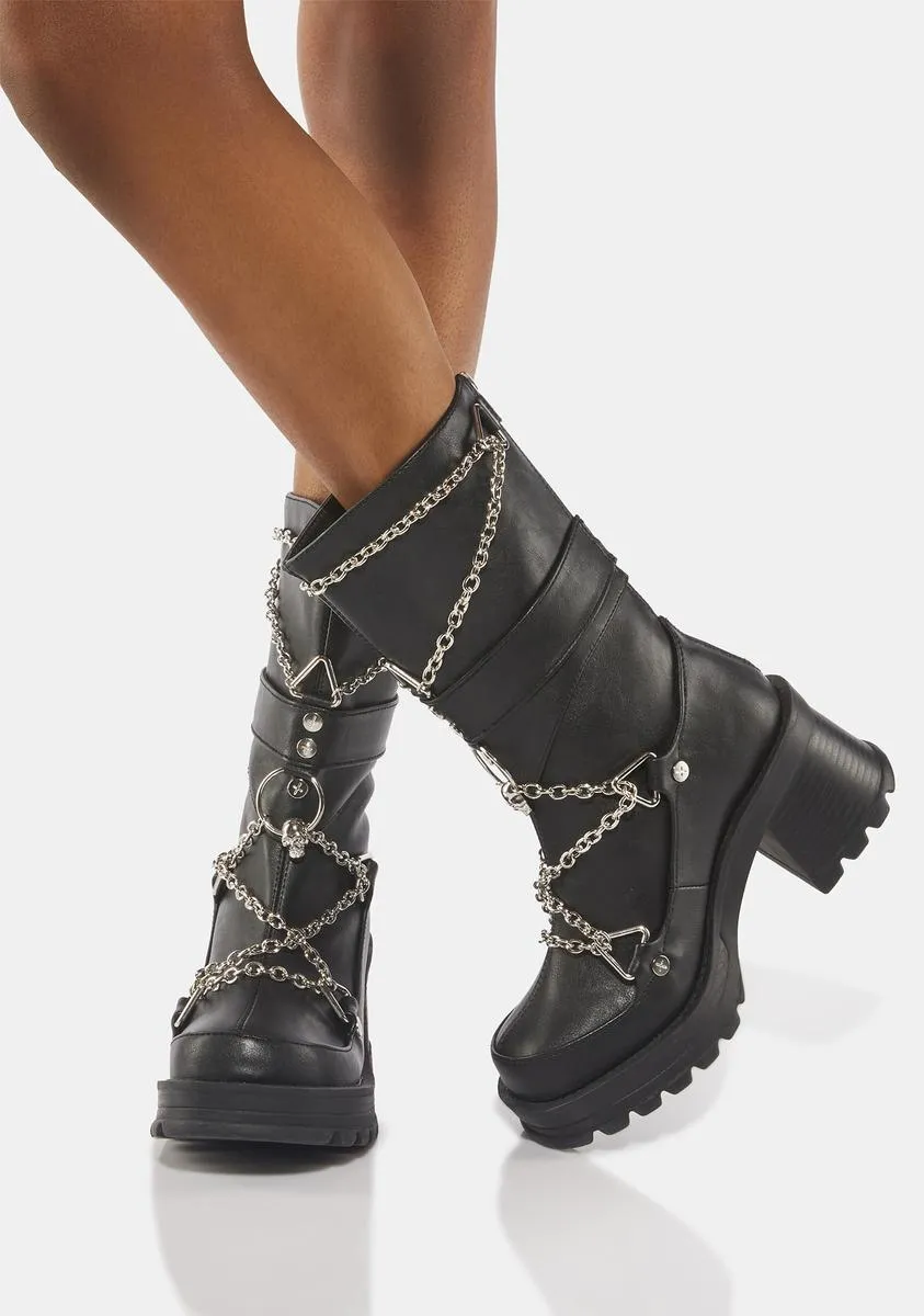 Bratty-120 Chain Boots