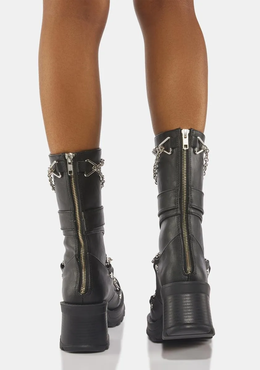 Bratty-120 Chain Boots