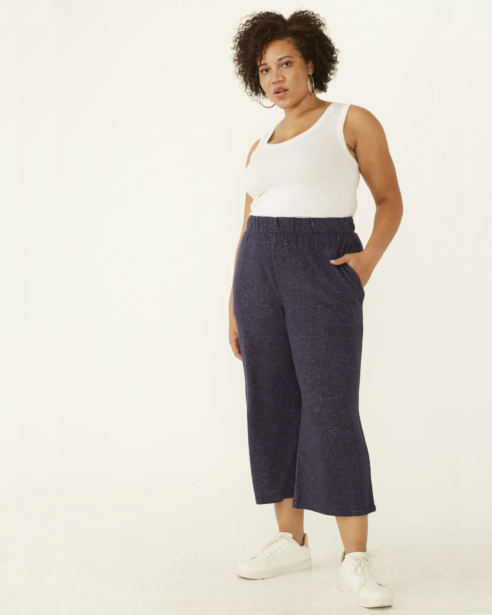 Brenda Knit Wide-Leg Sweater Pants | Navy