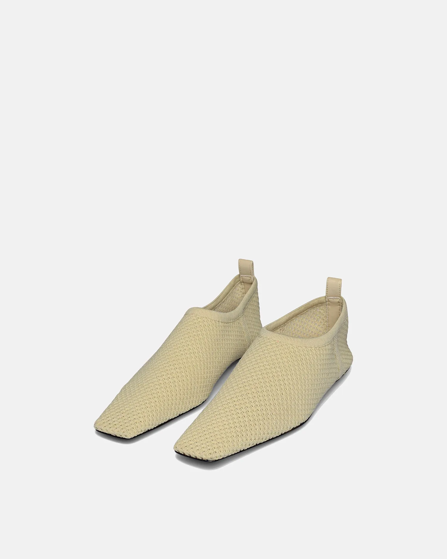 Buju - Mesh-Knit Square-Toe Slip-On Shoes - Sand Mesh