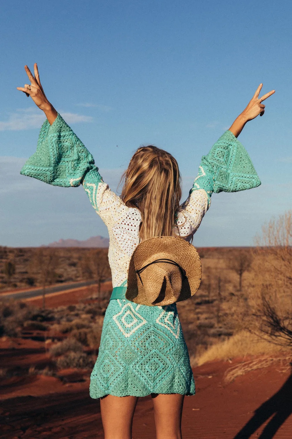 California Crochet Mini Dress