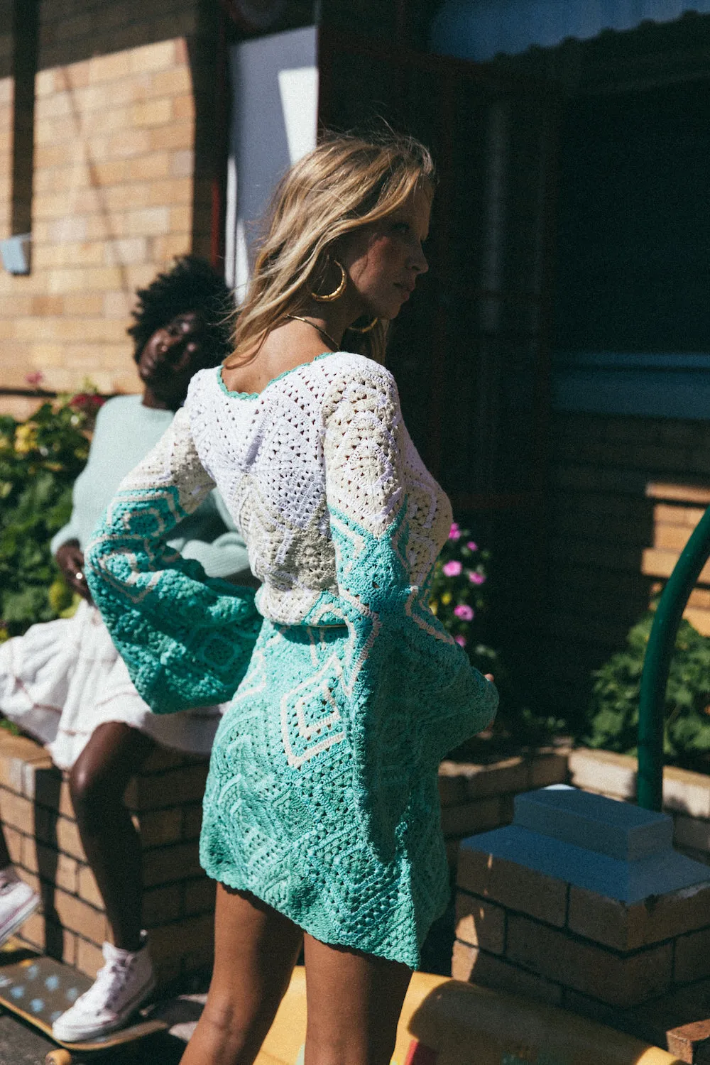 California Crochet Mini Dress