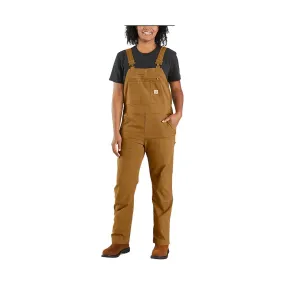 Carhartt Women's Rugged Flex Loose Fit Canvas Bib Overall - Carhartt Brown - ONLINE STORE CREDIT/EXCHANGE ONLY