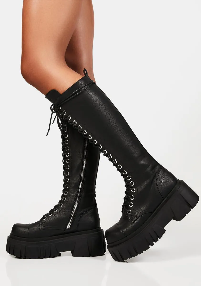 Causing Chaos Knee High Boots