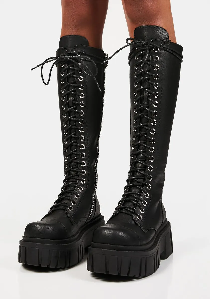 Causing Chaos Knee High Boots