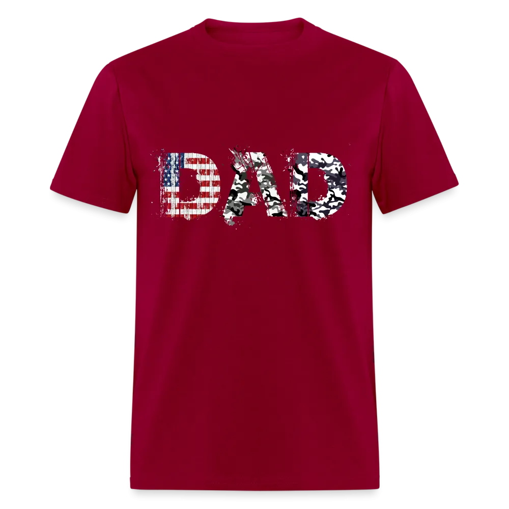 DAD T-Shirt US Flag & Camo (Patriotic Dad Tee)