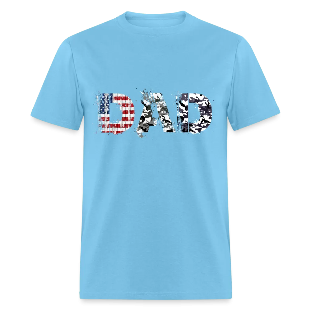 DAD T-Shirt US Flag & Camo (Patriotic Dad Tee)