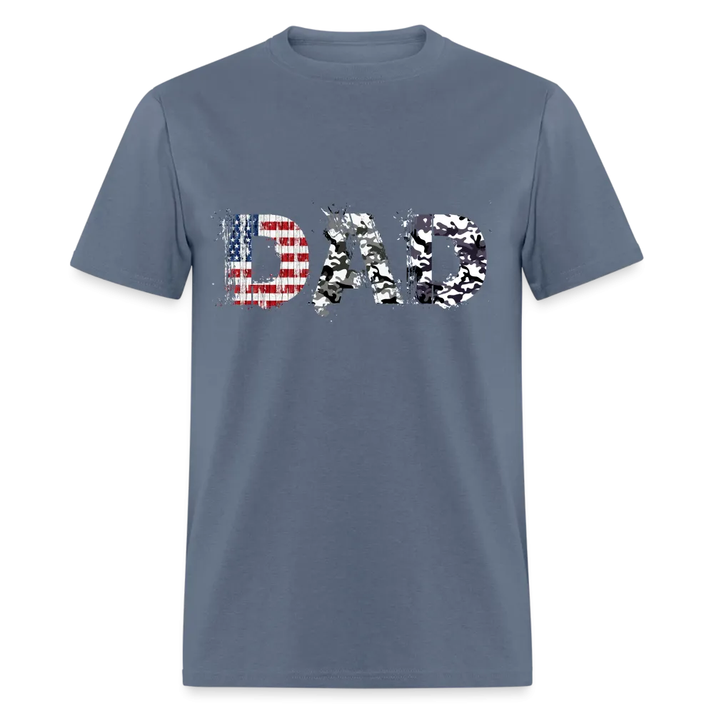 DAD T-Shirt US Flag & Camo (Patriotic Dad Tee)