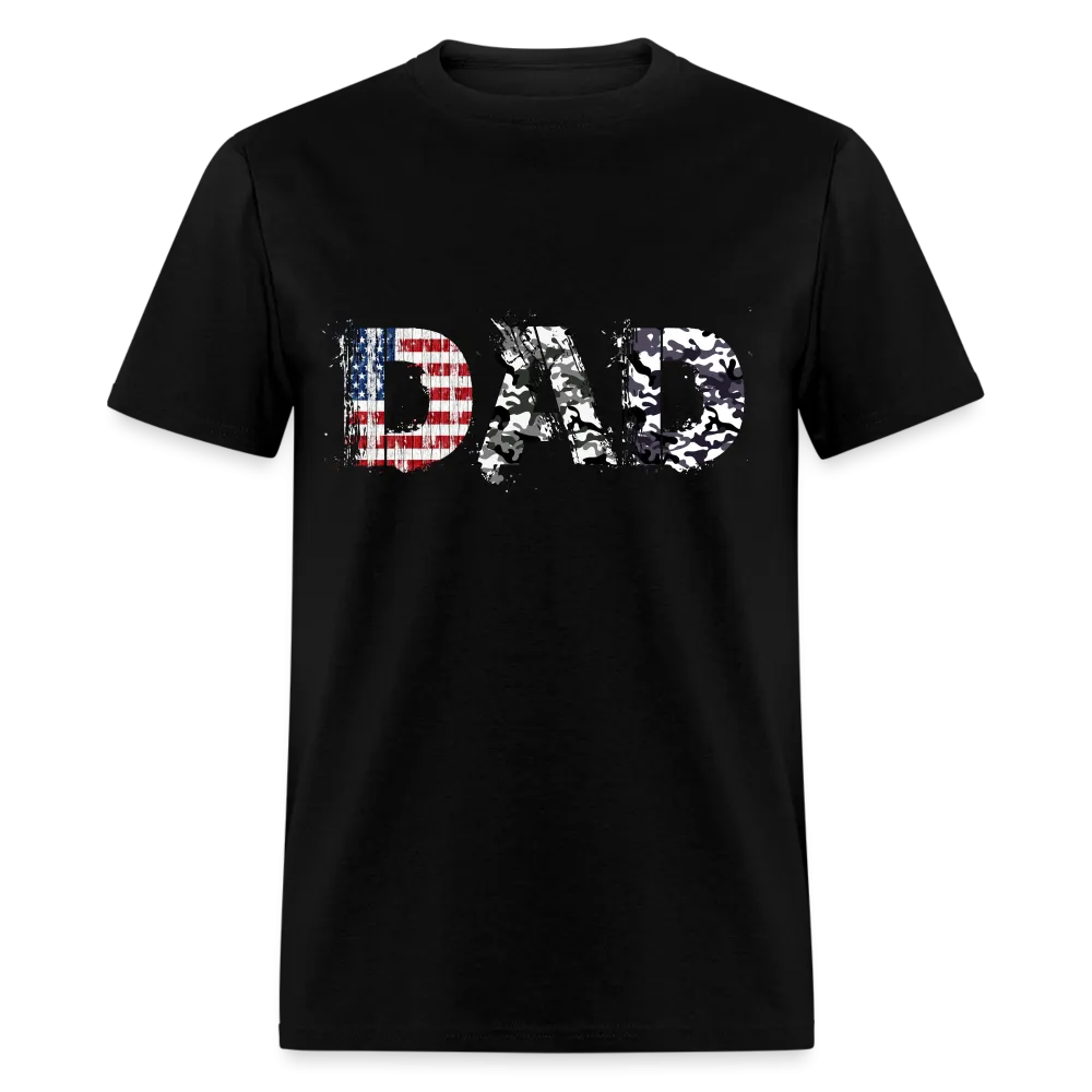 DAD T-Shirt US Flag & Camo (Patriotic Dad Tee)