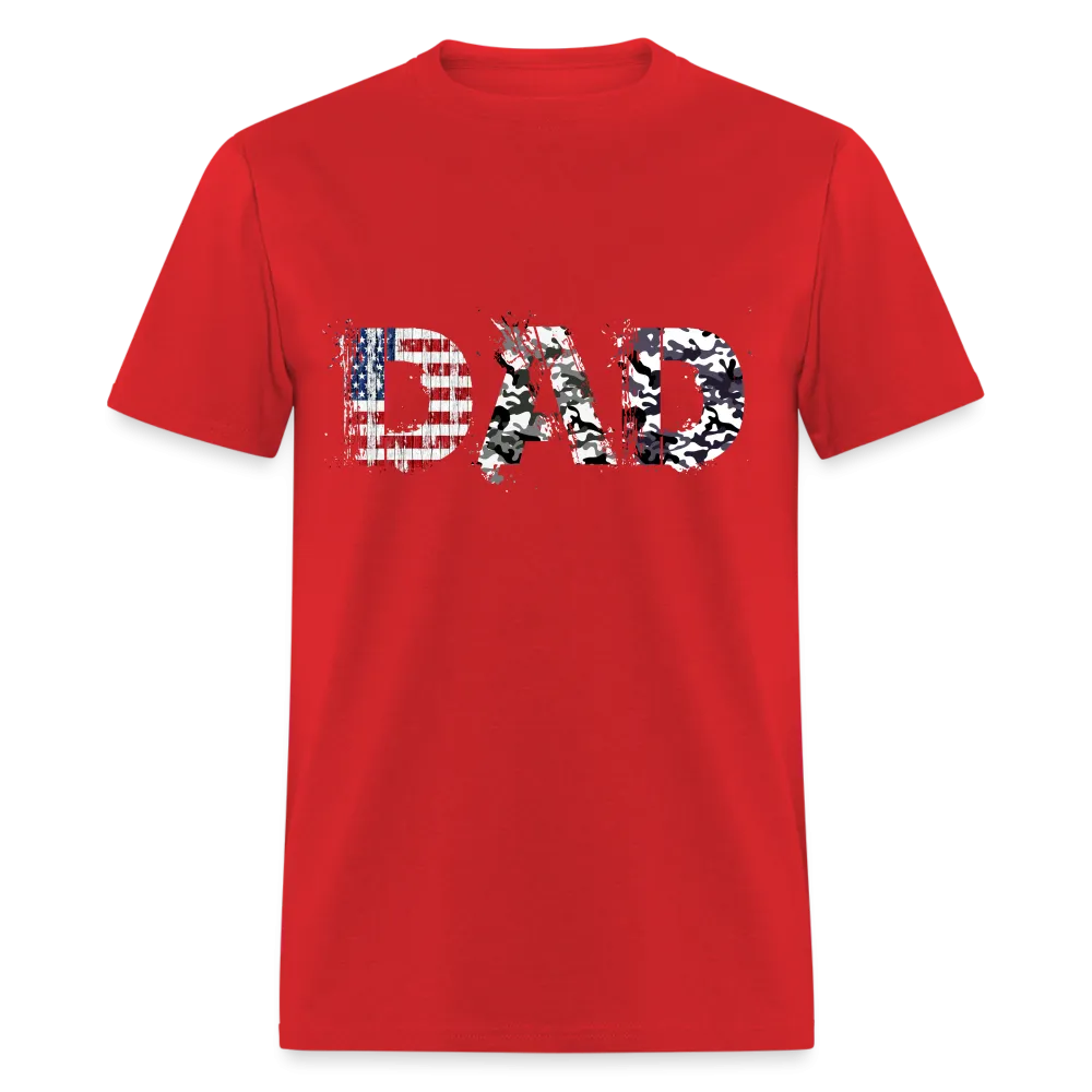 DAD T-Shirt US Flag & Camo (Patriotic Dad Tee)