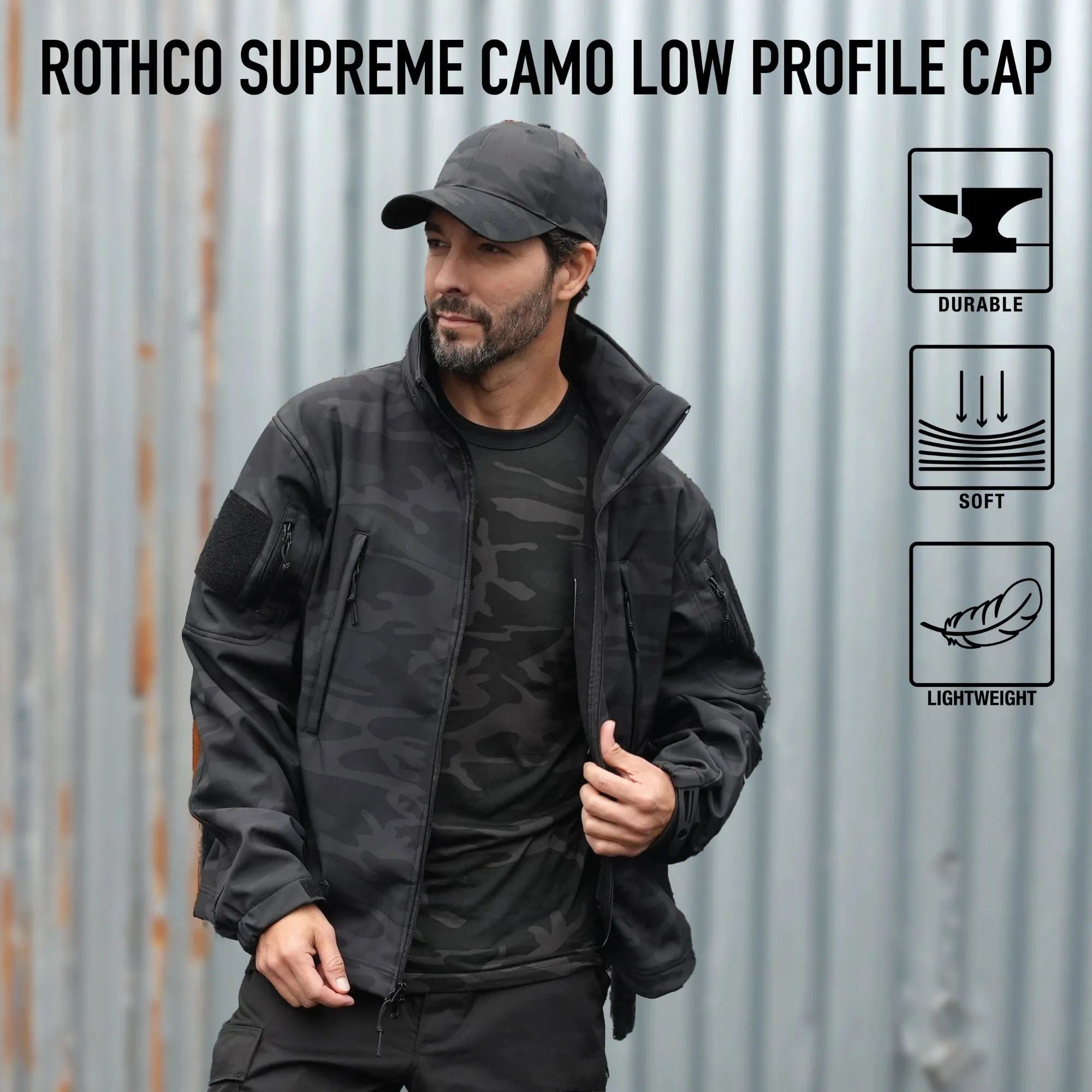 Digital Midnight Camouflage - Military Low Profile Adjustable Baseball Cap