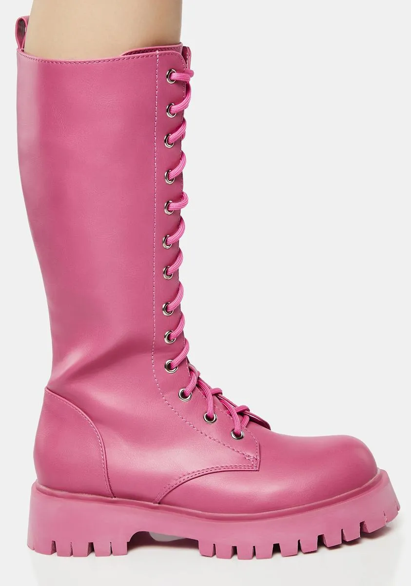 Fuchsia River Sake Long Boots