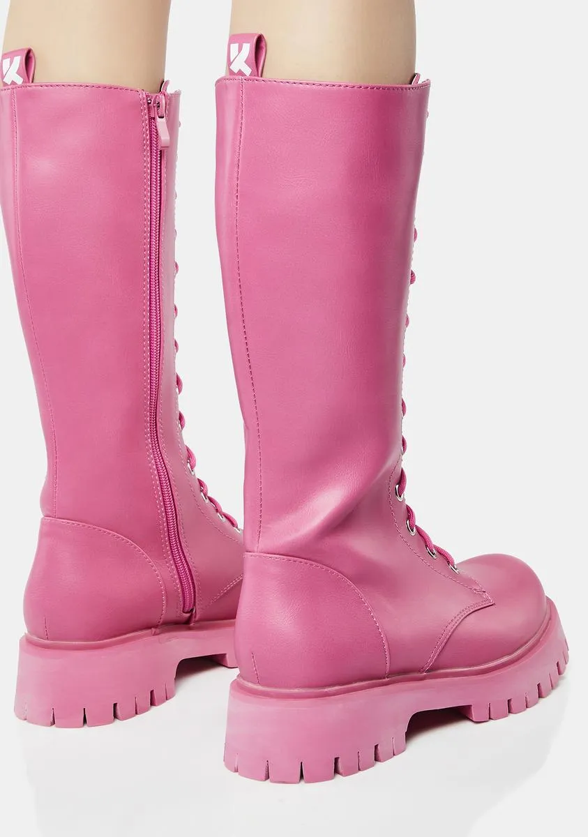 Fuchsia River Sake Long Boots