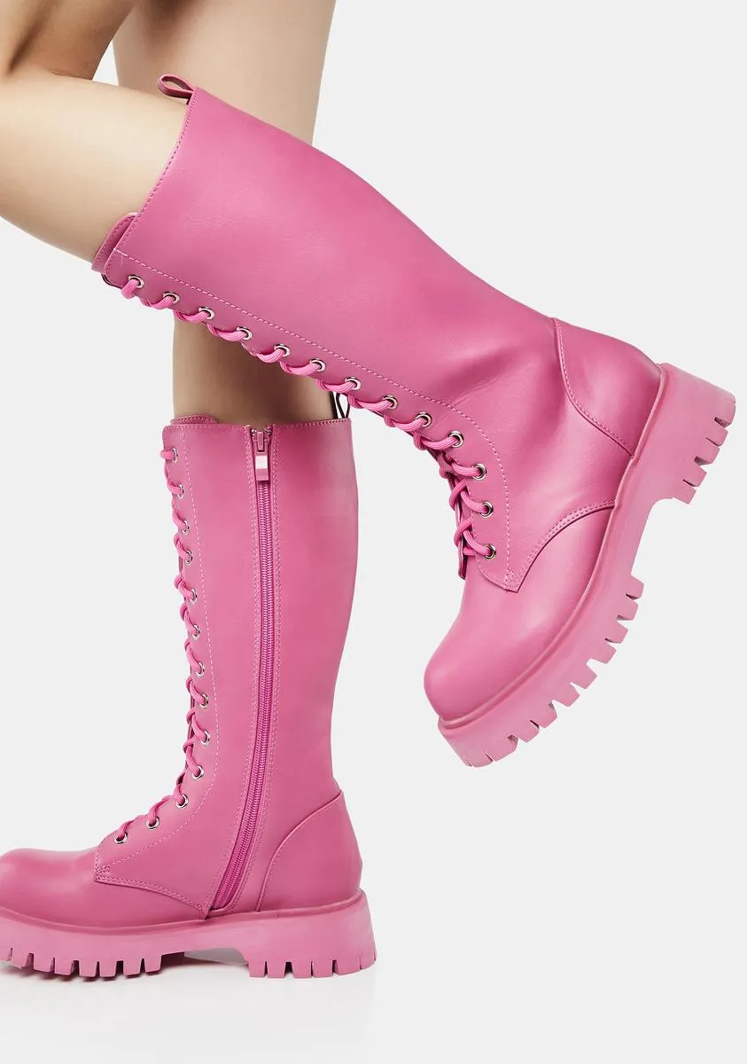 Fuchsia River Sake Long Boots