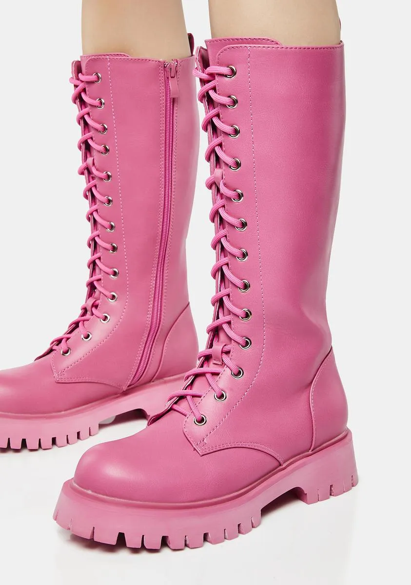 Fuchsia River Sake Long Boots