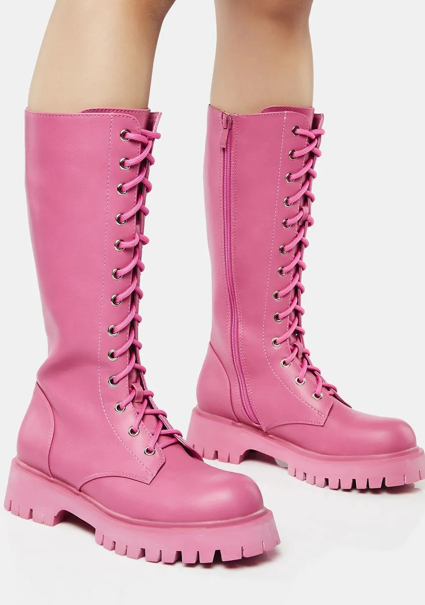 Fuchsia River Sake Long Boots