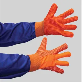 GRANGE COTTON POLKA-DOT GRIP GLOVE - ORANGE ELASTIC CUFF