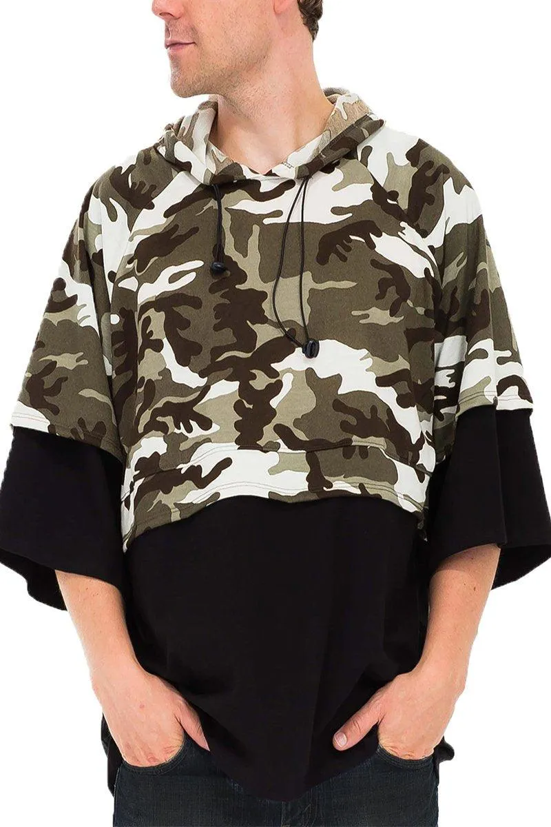 HALF CAMO FRENCH TERRY PULLOVER