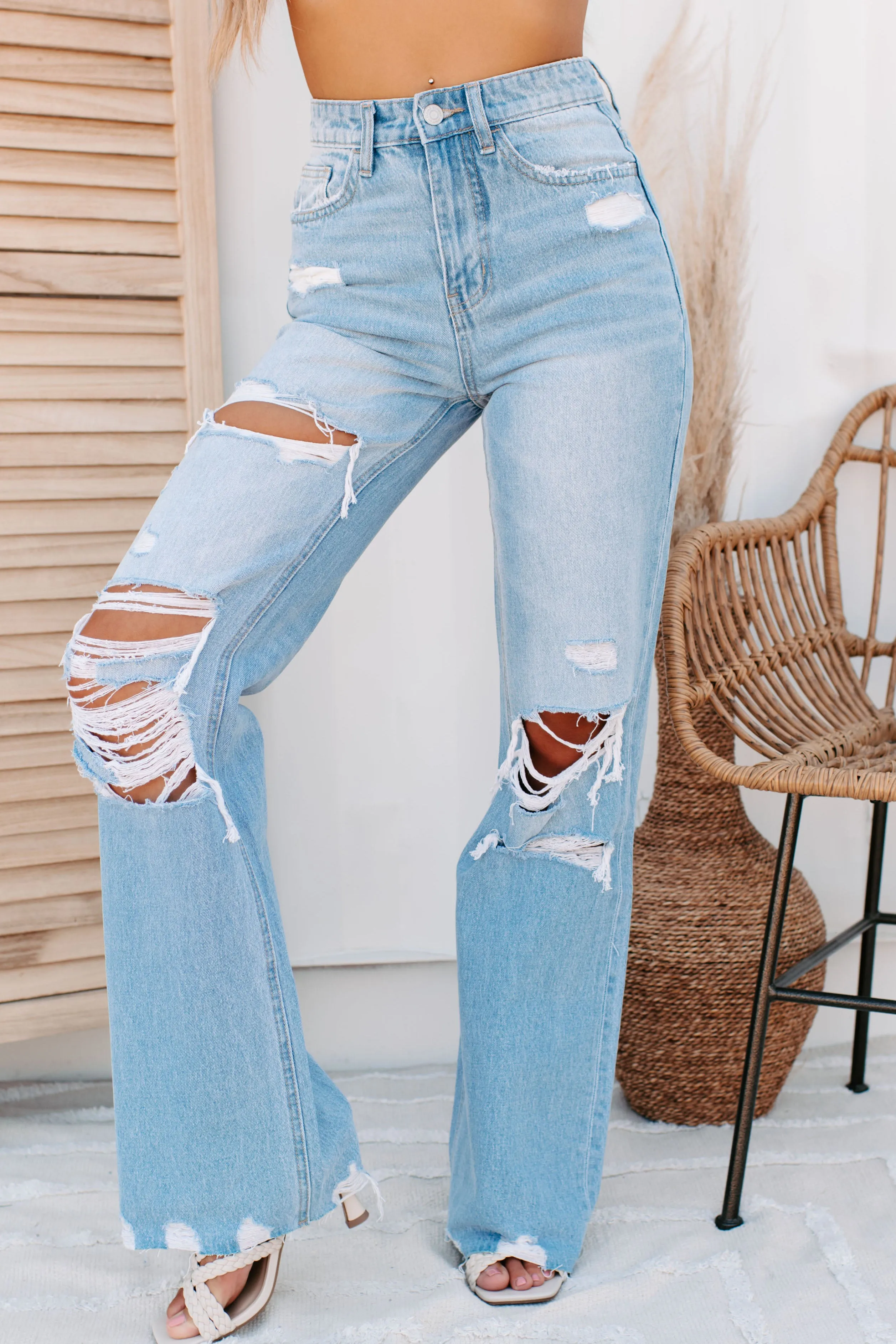 Hotter Than That Flying Monkey High Rise 90s Vintage Flare Jeans (Light)