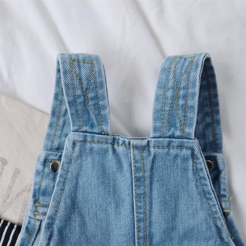 Light Wash Kids Overalls