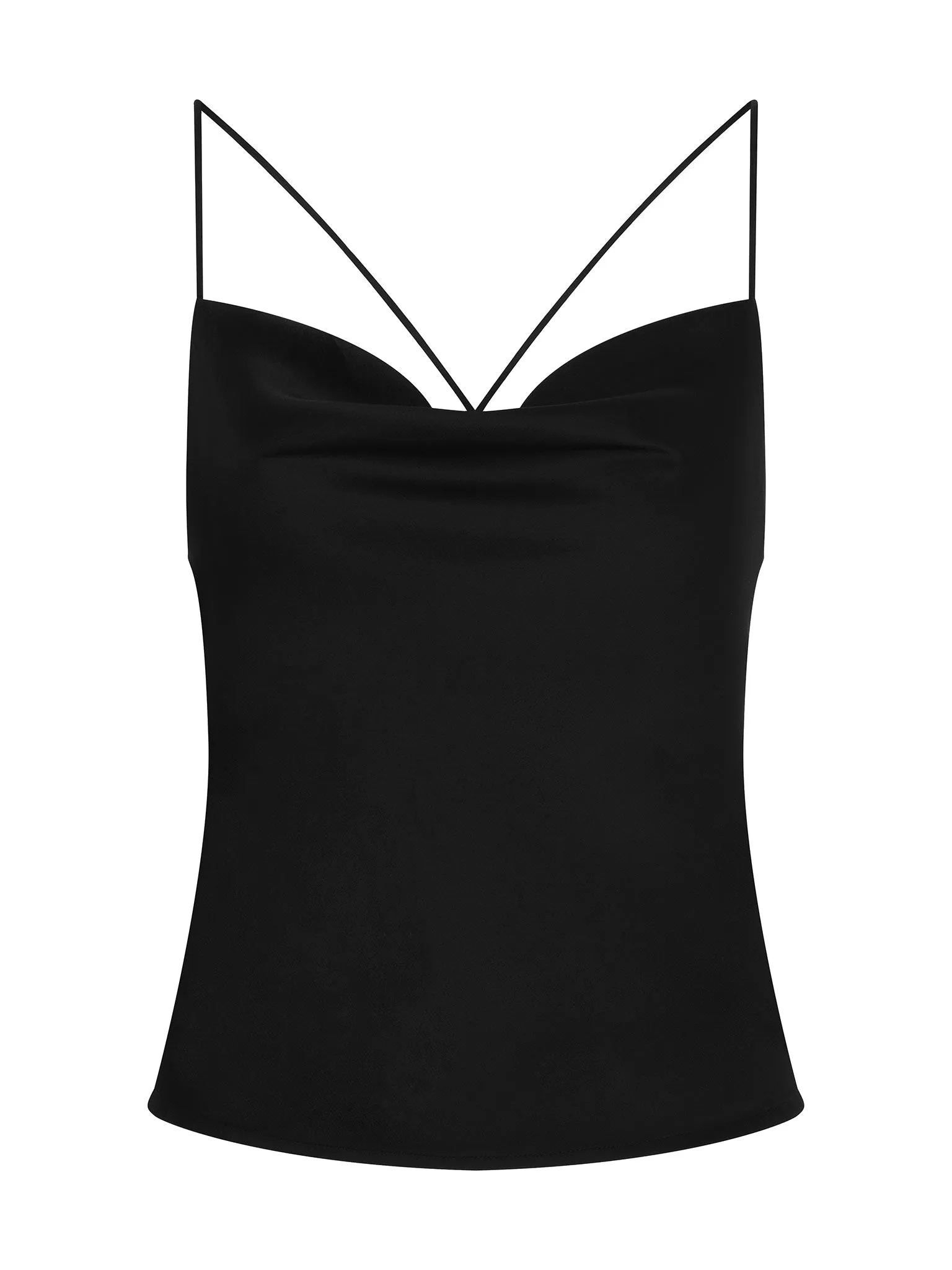 Lila Longline Cami Top in Black