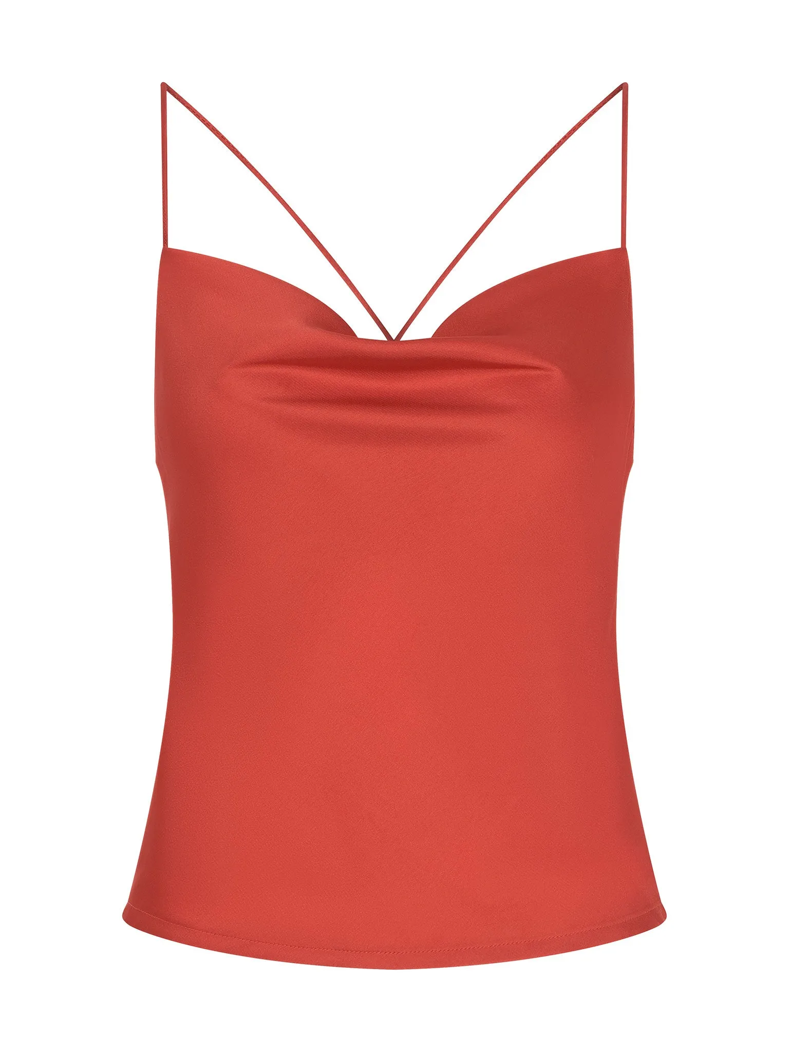 Lila Longline Cami Top in Brick Orange