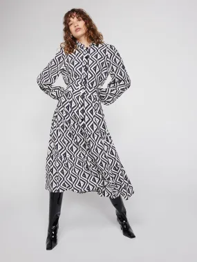 Lori Diamond Geo Print Shirt Dress