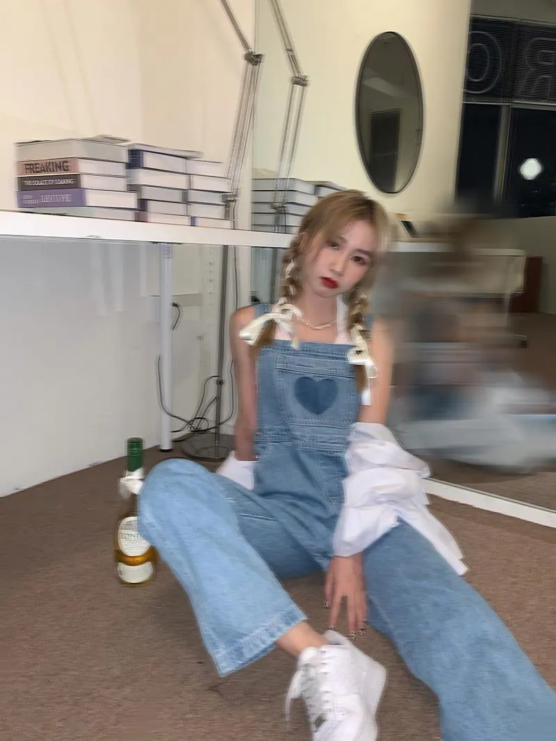 Lots Of Heart Denim Overalls