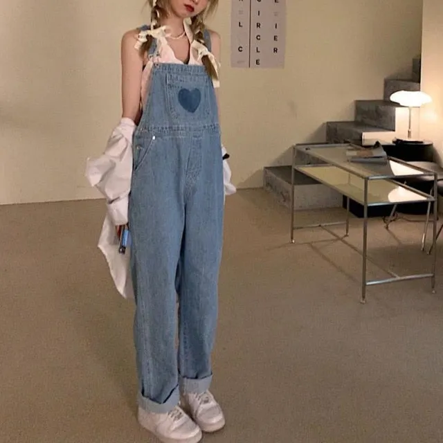 Lots Of Heart Denim Overalls