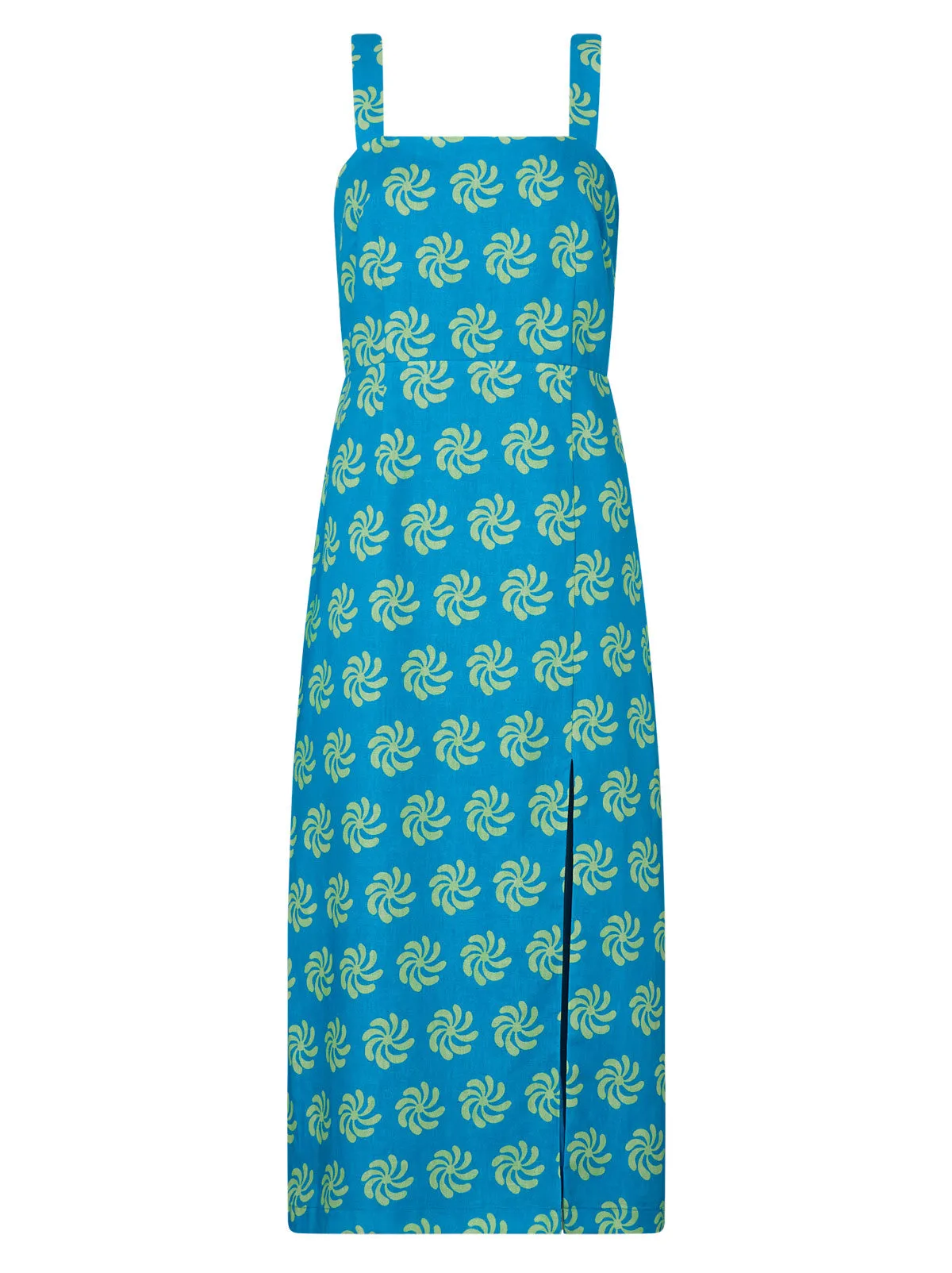 Mara Blue Geo Floral Midi Dress