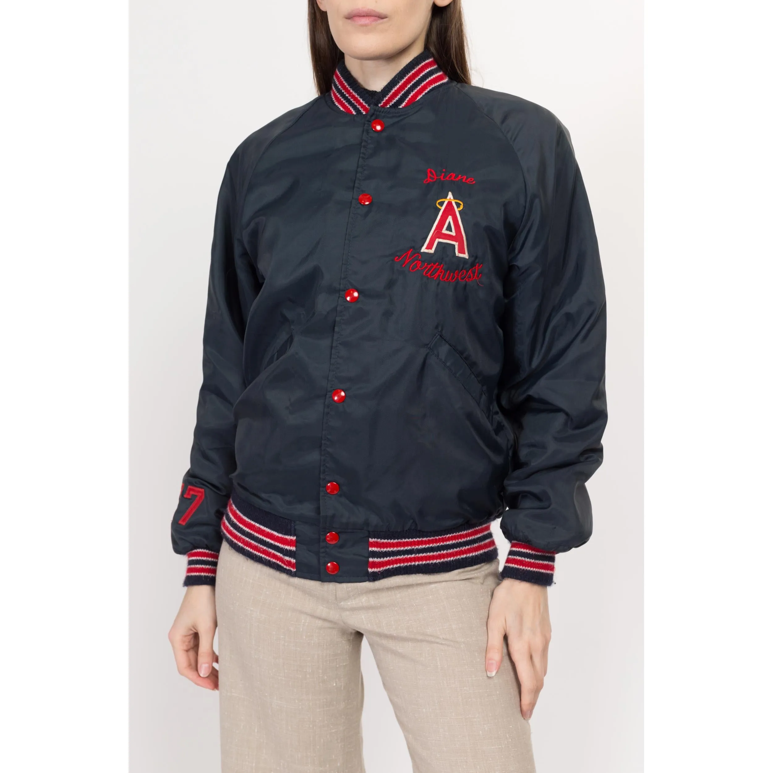 Medium 80s Angels Baseball Varsity Jacket