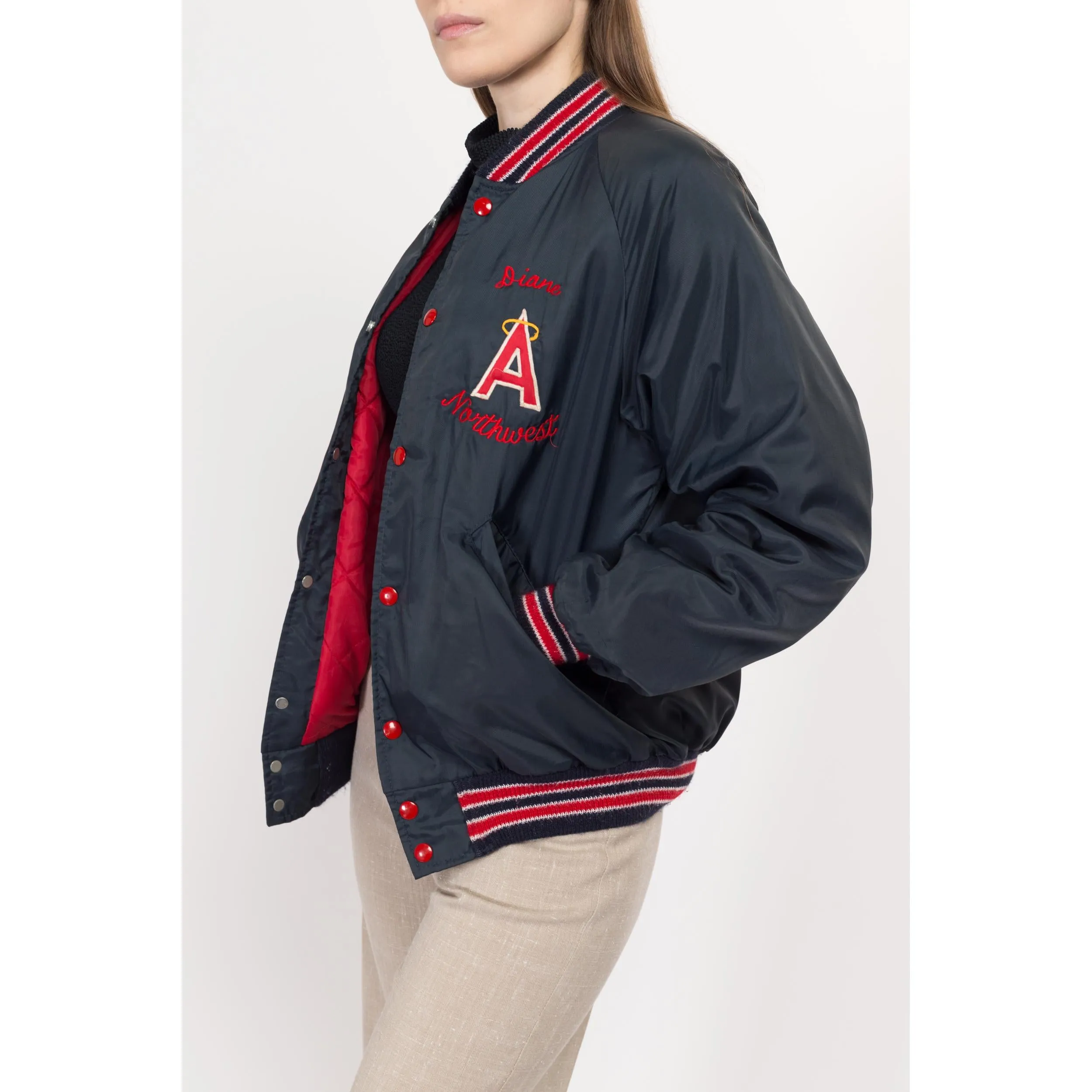 Medium 80s Angels Baseball Varsity Jacket