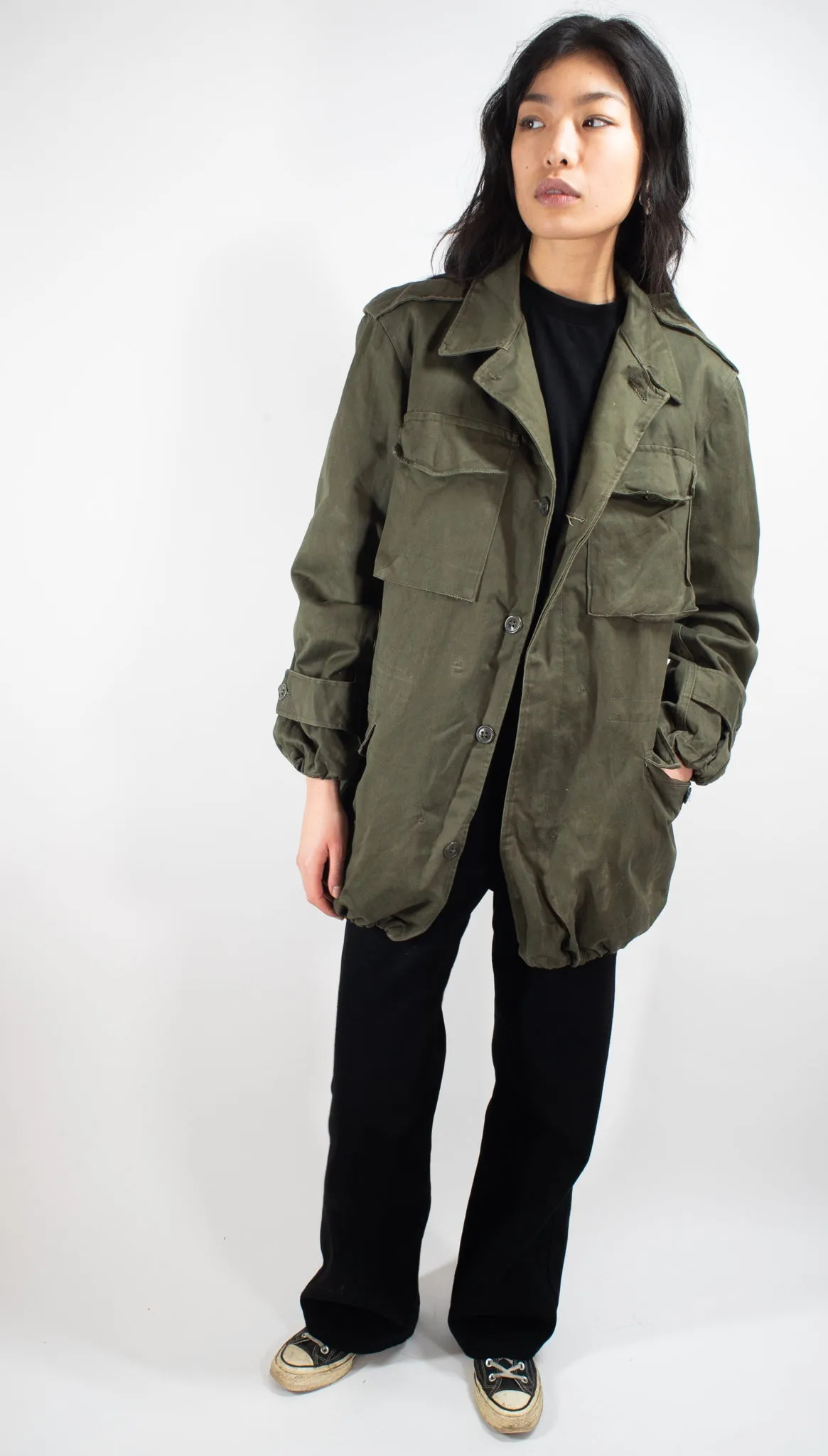 NATO Olive Combat Jacket, similar to WWII GI's jacket – M43 Style - zip front